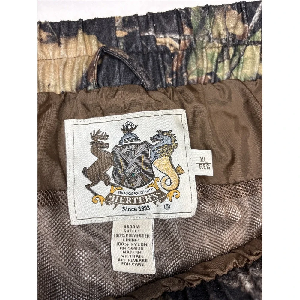 Herters Men‎ Real Camo Polyester Elastic Waist Lined Hunting Pants Size XL